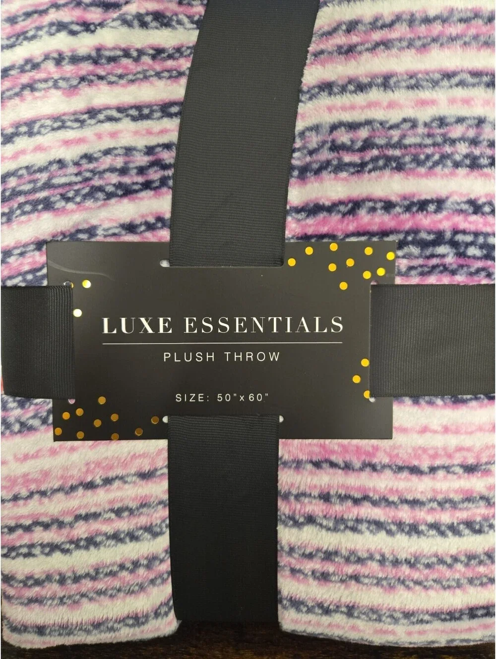 Luxe Essentials 50” x 60” Plush Throw Blanket Multicolored Stripe